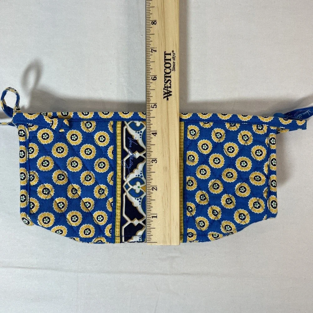 Vera‎ Bradley Riviera Blue Small Bow Zip Cosmetic Bag Retired 2008